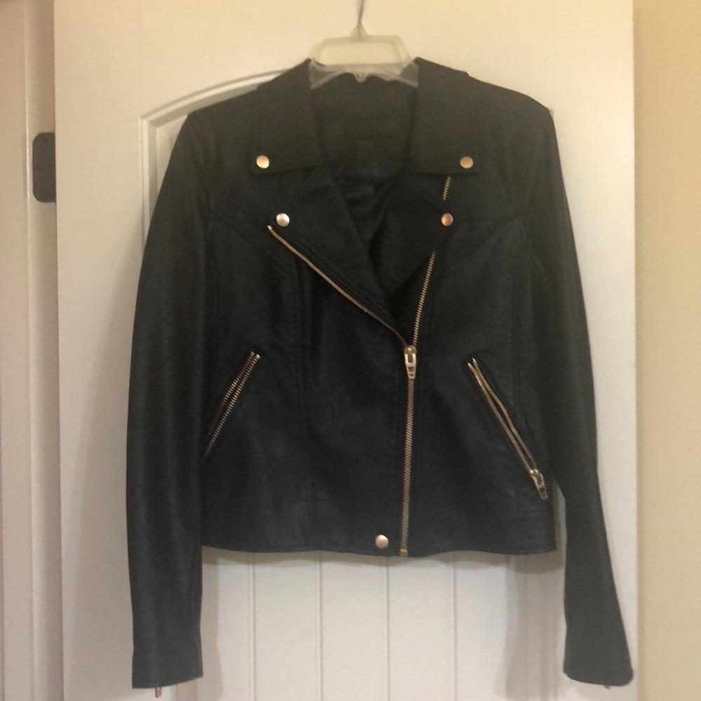 BlankNYC. Black faux leather moto jacket
